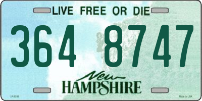 NH license plate 3648747