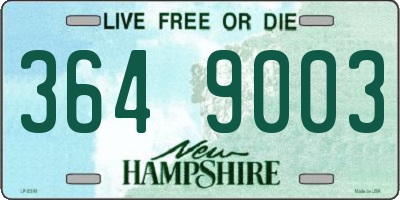NH license plate 3649003