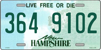 NH license plate 3649102