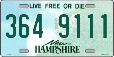 NH license plate 3649111