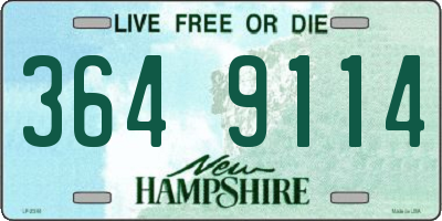 NH license plate 3649114