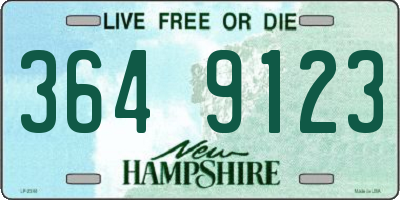NH license plate 3649123