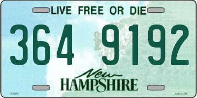 NH license plate 3649192
