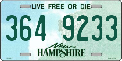 NH license plate 3649233
