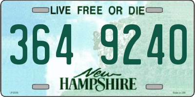 NH license plate 3649240
