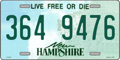 NH license plate 3649476