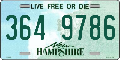 NH license plate 3649786