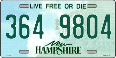 NH license plate 3649804