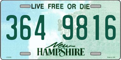 NH license plate 3649816