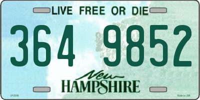 NH license plate 3649852