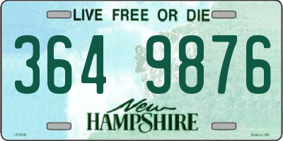 NH license plate 3649876