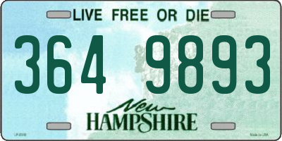 NH license plate 3649893