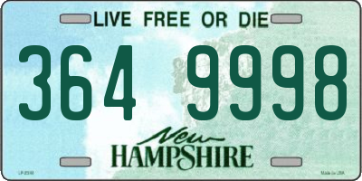 NH license plate 3649998