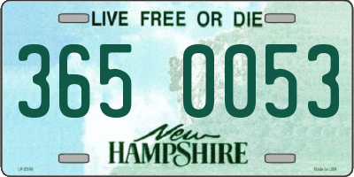 NH license plate 3650053