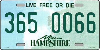 NH license plate 3650066