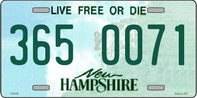 NH license plate 3650071