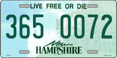 NH license plate 3650072