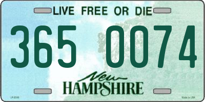 NH license plate 3650074