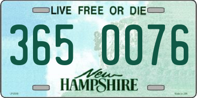 NH license plate 3650076