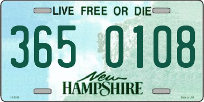 NH license plate 3650108