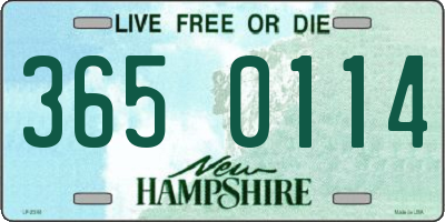 NH license plate 3650114