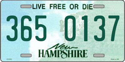 NH license plate 3650137