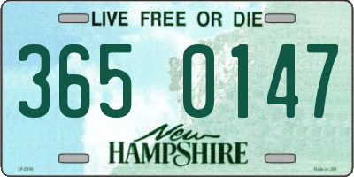 NH license plate 3650147