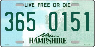 NH license plate 3650151