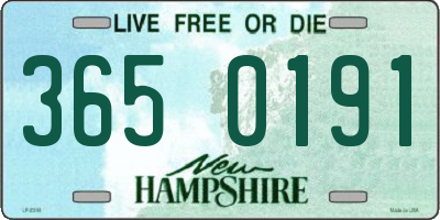 NH license plate 3650191