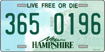 NH license plate 3650196