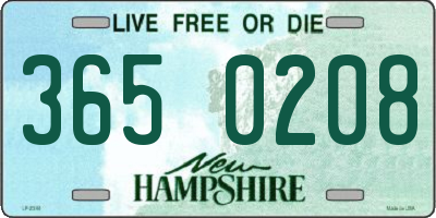 NH license plate 3650208
