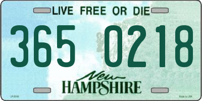 NH license plate 3650218