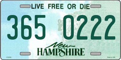 NH license plate 3650222