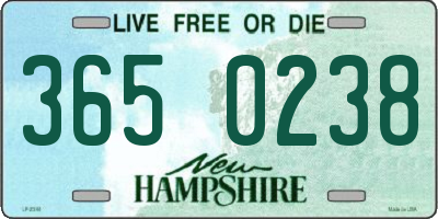 NH license plate 3650238