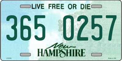 NH license plate 3650257