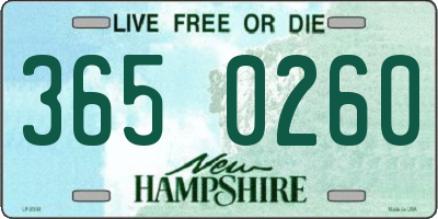 NH license plate 3650260