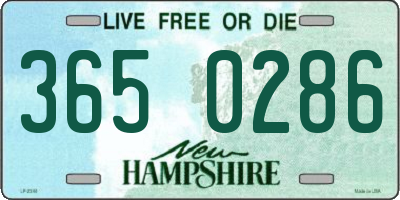 NH license plate 3650286