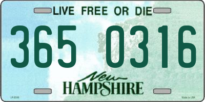 NH license plate 3650316