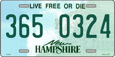 NH license plate 3650324