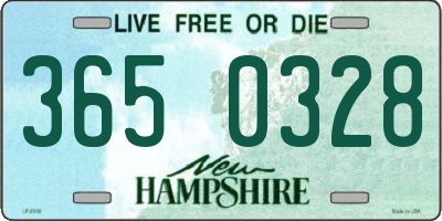 NH license plate 3650328