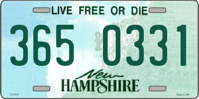 NH license plate 3650331