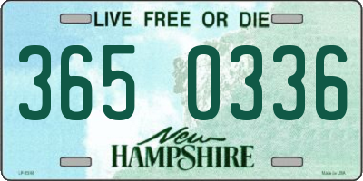 NH license plate 3650336