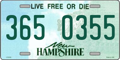NH license plate 3650355