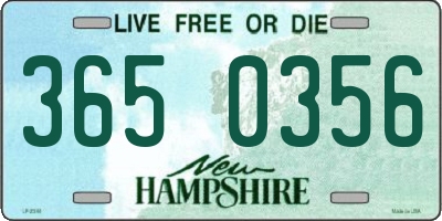 NH license plate 3650356