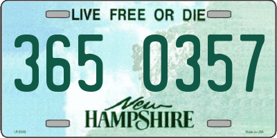 NH license plate 3650357