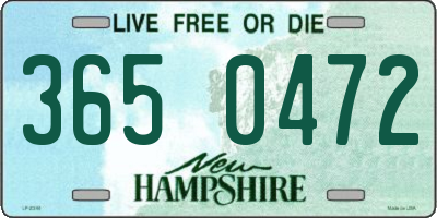 NH license plate 3650472