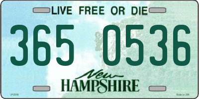 NH license plate 3650536