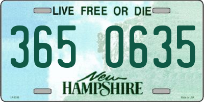 NH license plate 3650635