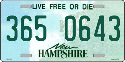 NH license plate 3650643