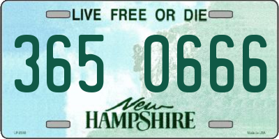 NH license plate 3650666